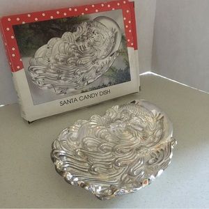 Vintage 1995 Santa Trinket Dish International Silver Company New Old Stock NIB .